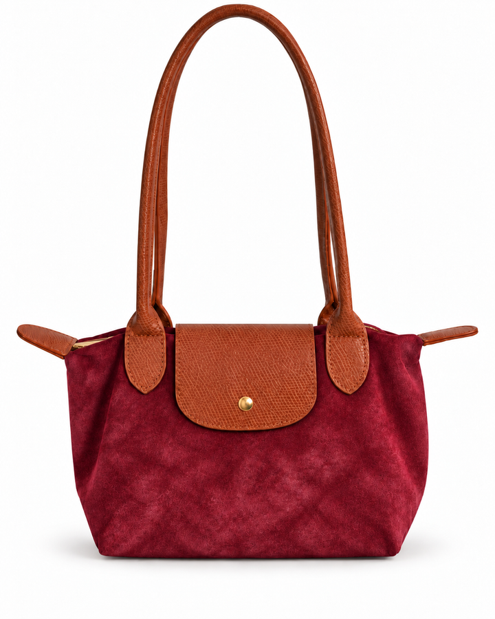 Margot Faux Suede Handbag Plum