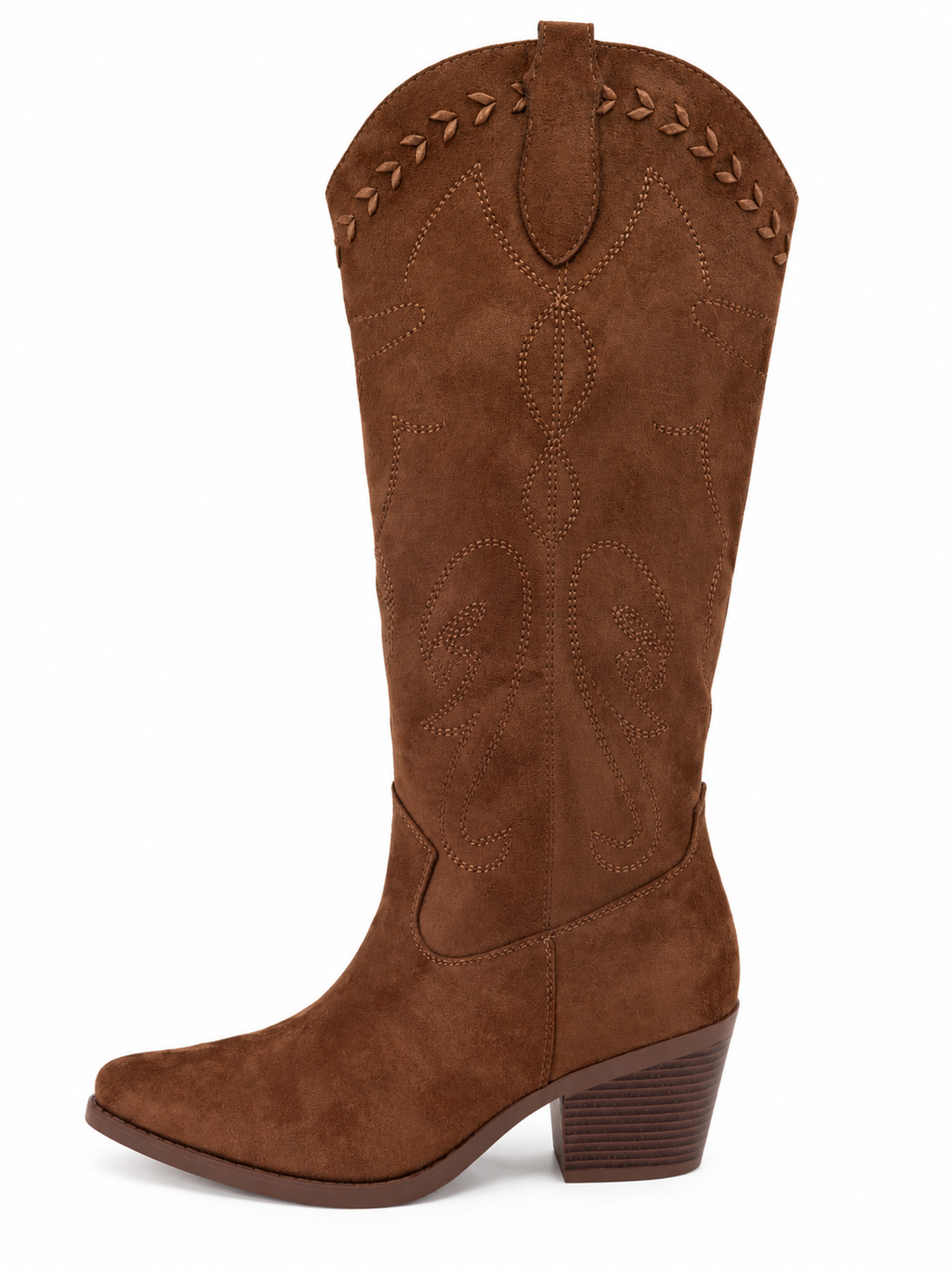 Taylor Faux Suede Cowboy Boots Coffee