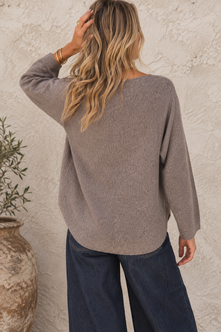 Anabelle Round Neck Jumper Mocha