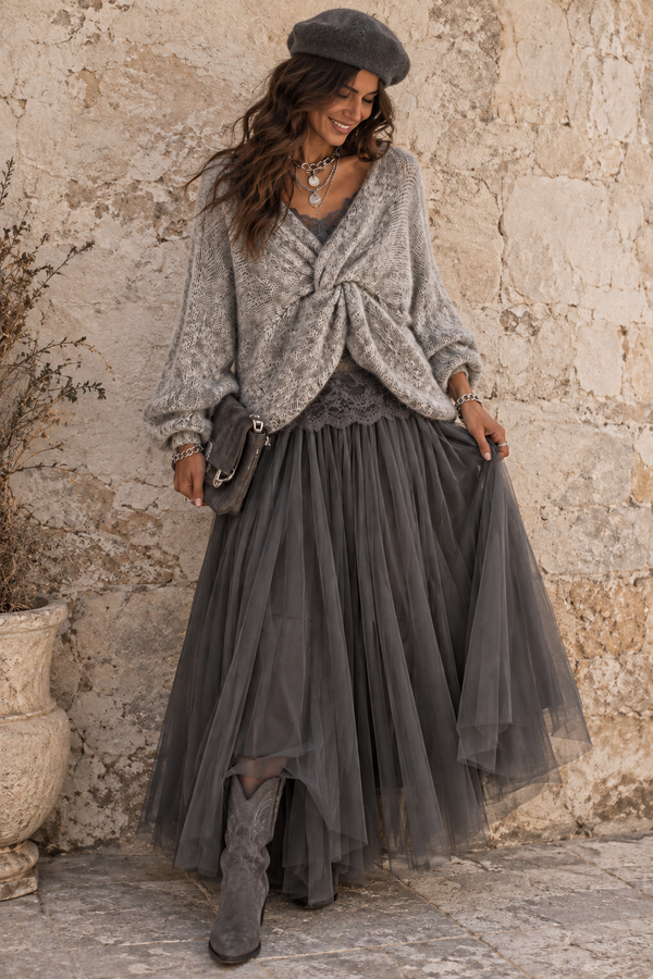 Carrie Tulle Skirt Grey