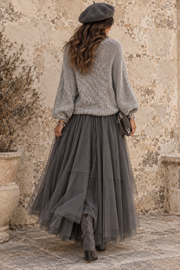 Carrie Tulle Skirt Grey