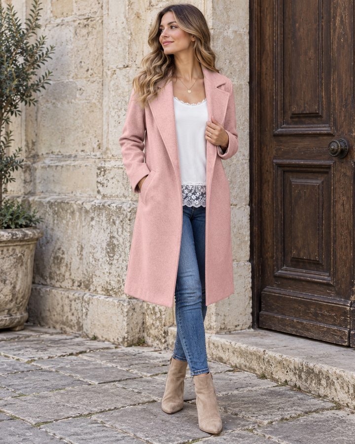 Victoria Longline Coat Baby Pink