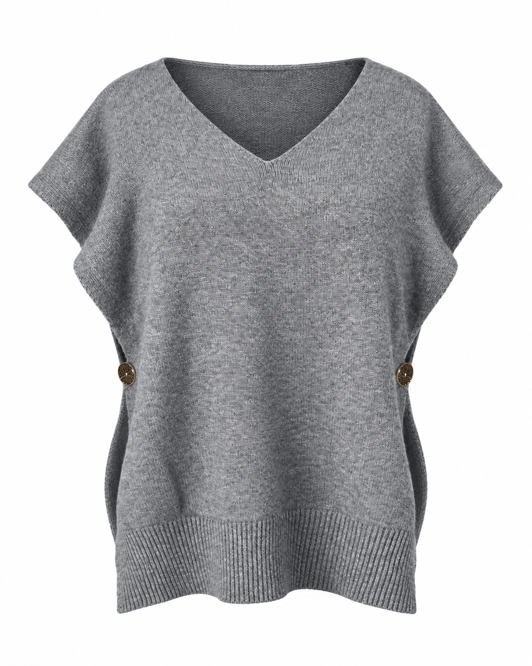 Ember Gold Button Tank Top Grey