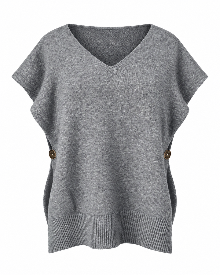 Ember Gold Button Tank Top Grey