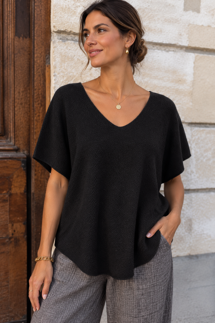 Anabelle Short Sleeved Jumper Black