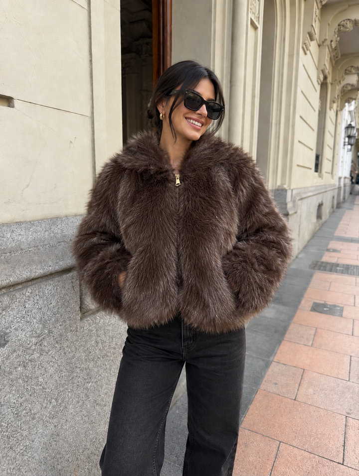 Lumi Luxe Hooded Jacket Chocolate