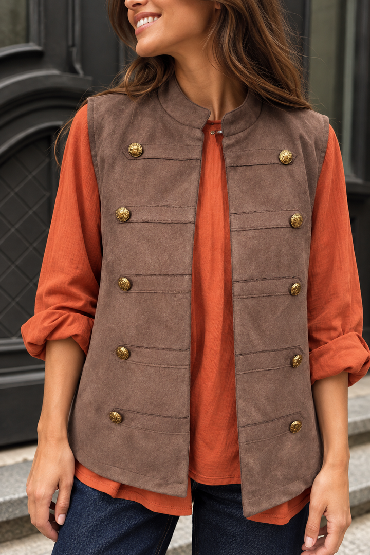 Harlow Military Waistcoat Chocolate