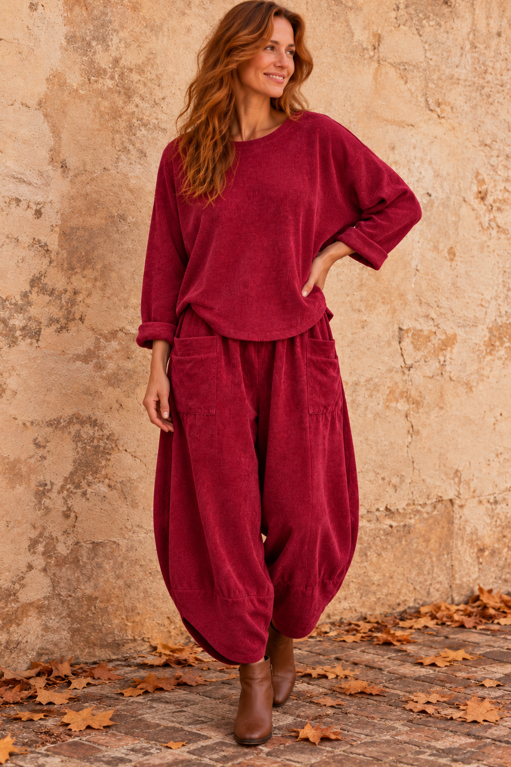 Elsie Chenille Co-Ord Cranberry
