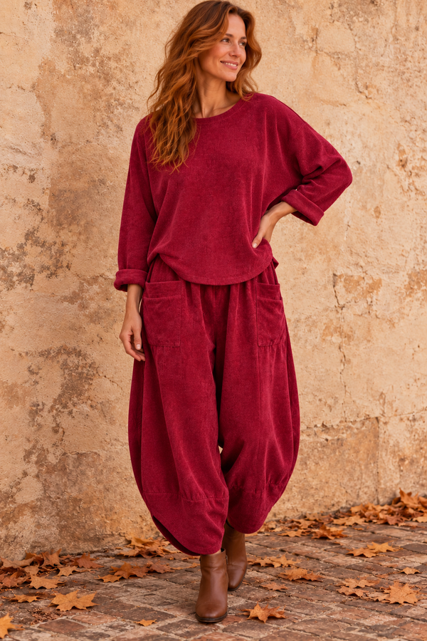 Elsie Chenille Co-Ord Cranberry
