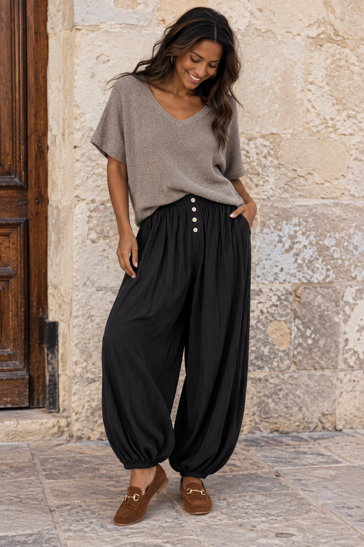 Mariah Balloon Leg Trousers Black