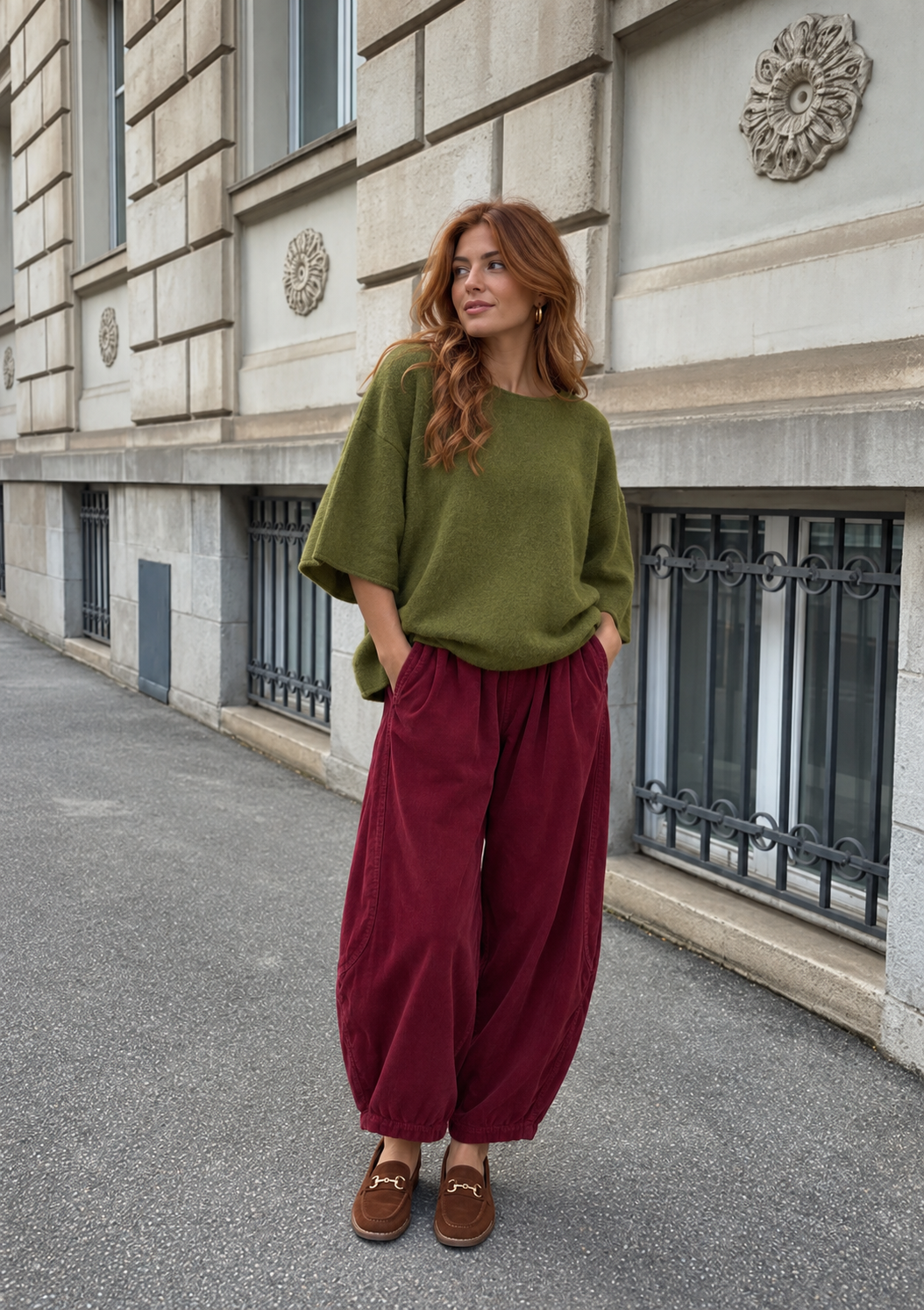 Tamara Needlecord Pocket Trouser Wine