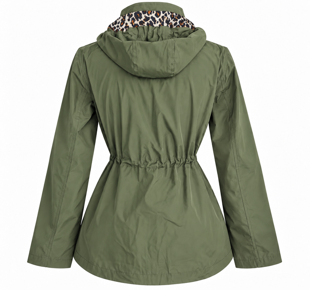 Reversible Leopard Raincoat Khaki