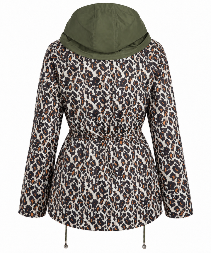 Reversible Leopard Raincoat Khaki