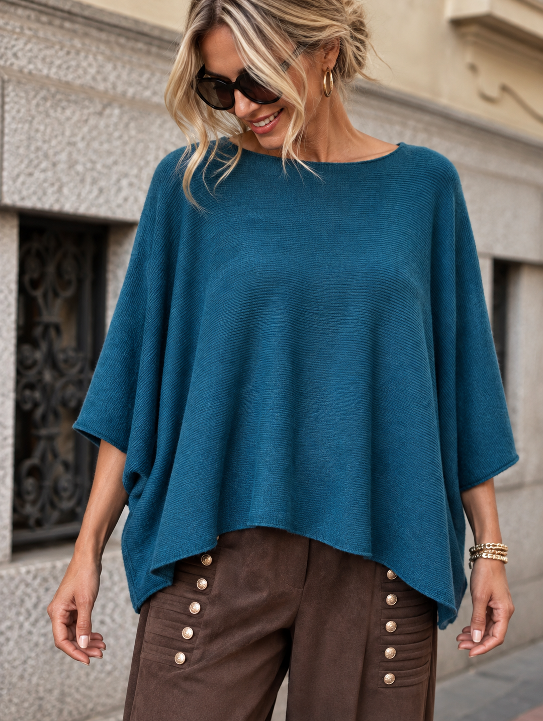 Anabelle Slouchy Top Teal