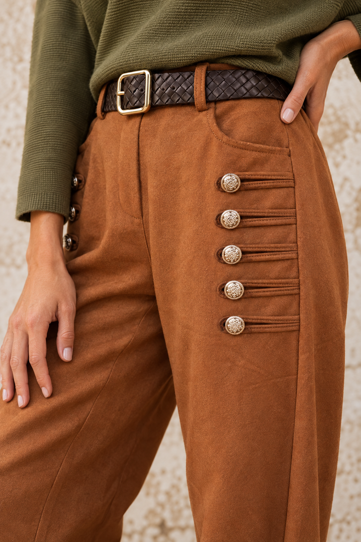 Winona Belted Military Trousers Tan