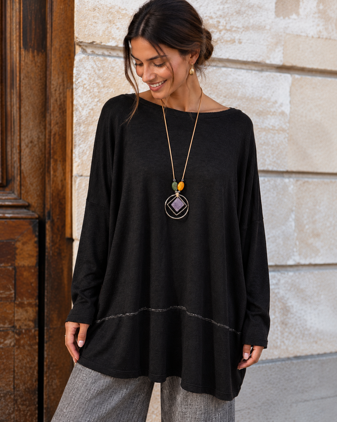 Agatha Lurex Edge Tunic Black