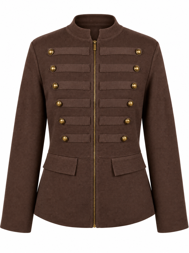 Raven Military Knit Jacket Chocolate
