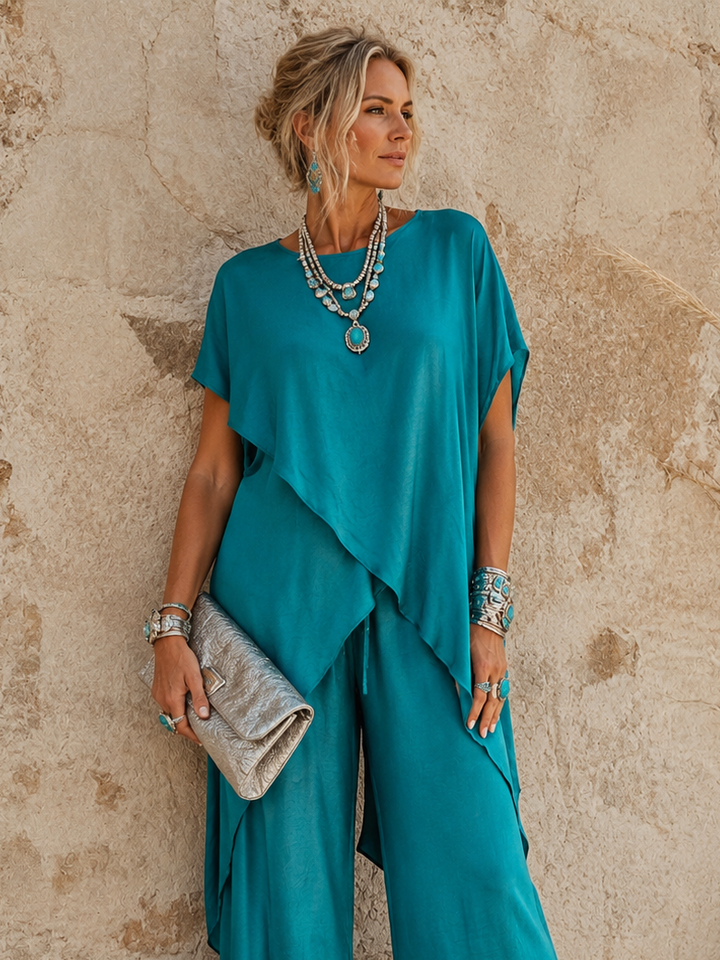 Portofino Satin Layering Top Teal