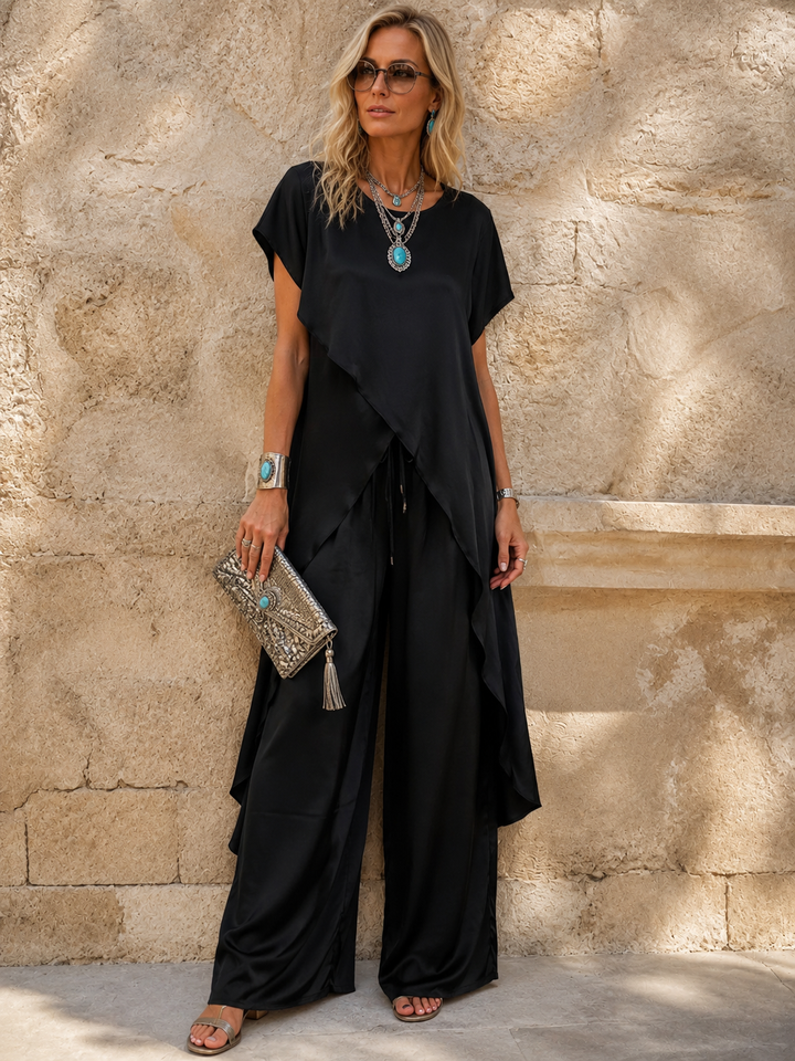 Portofino Silky Trousers Black