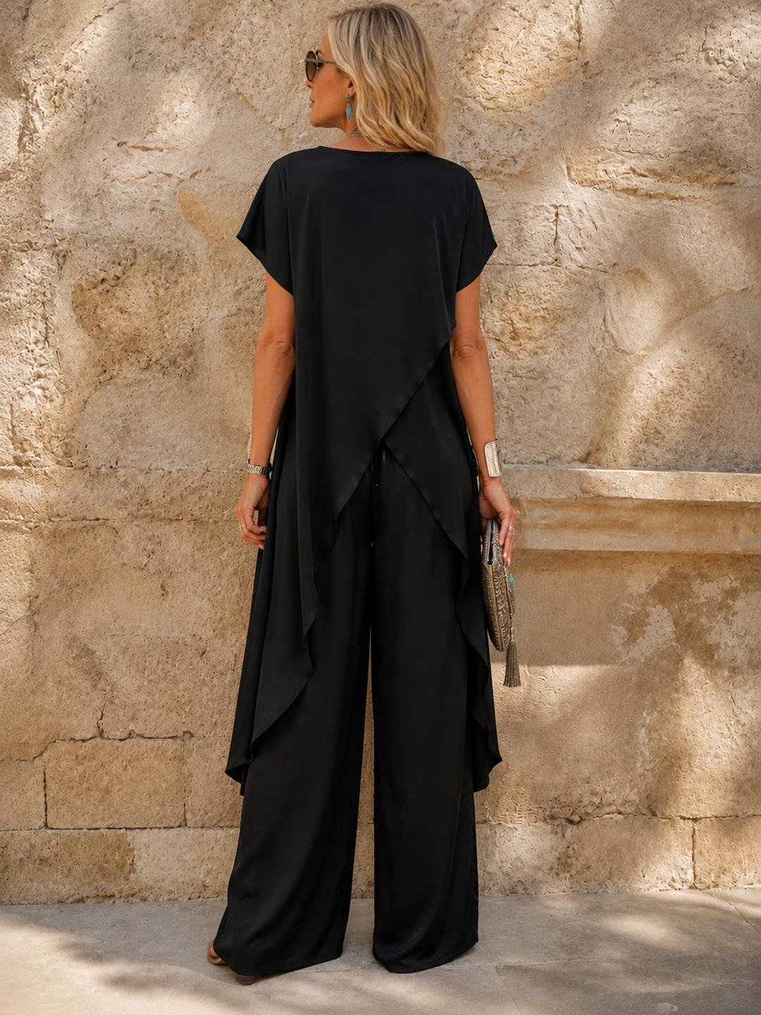 Portofino Silky Trousers Black