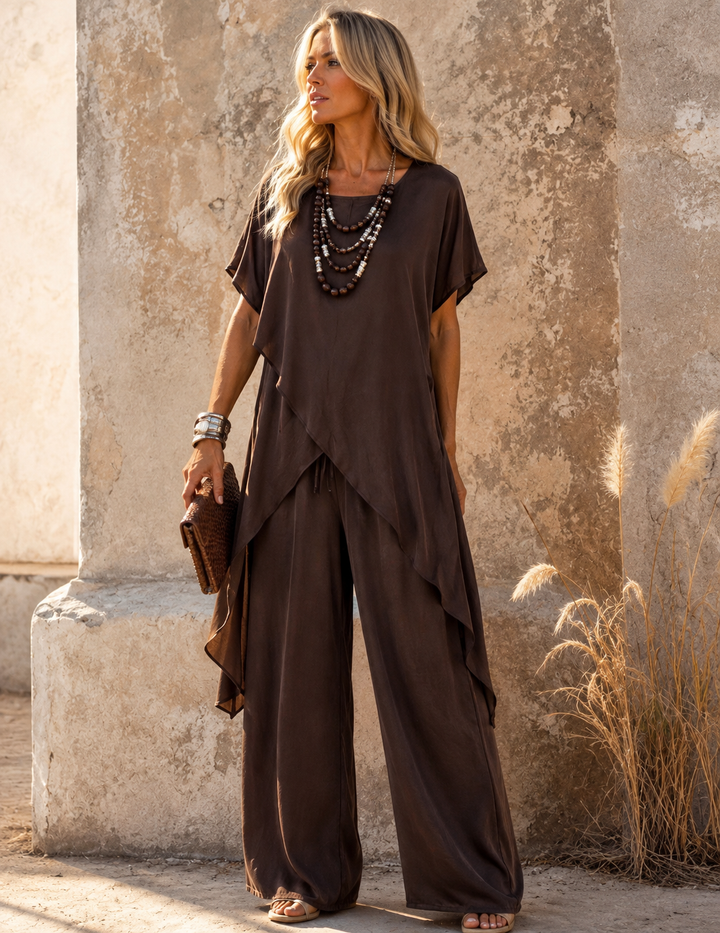 Portofino Silky Trousers Espresso
