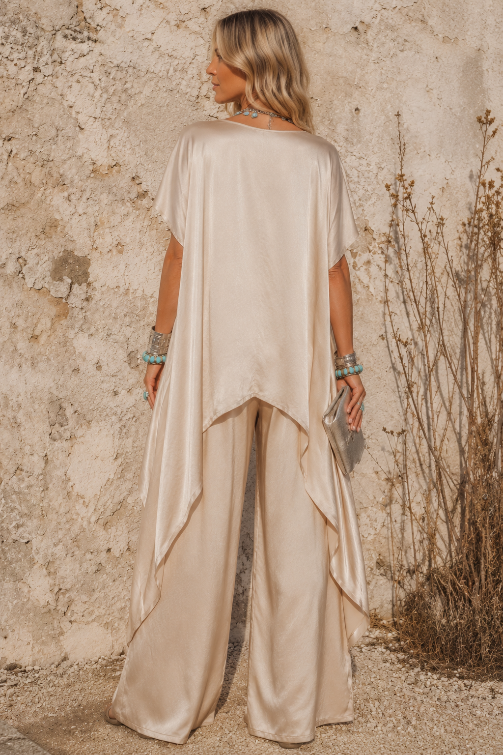Portofino Silky Trousers Champagne