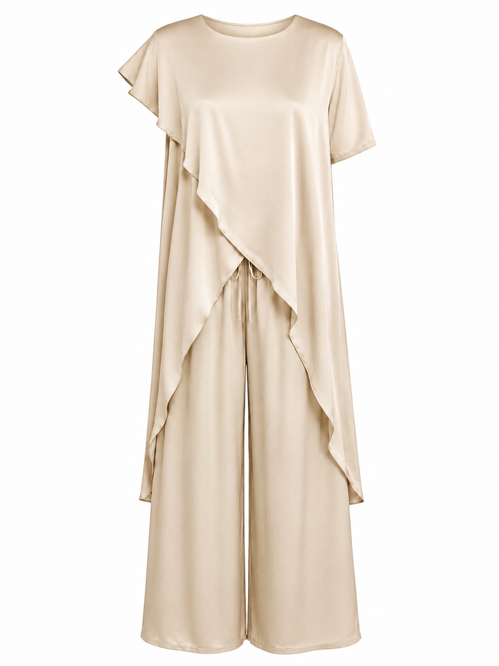 Portofino Silky Trousers Champagne