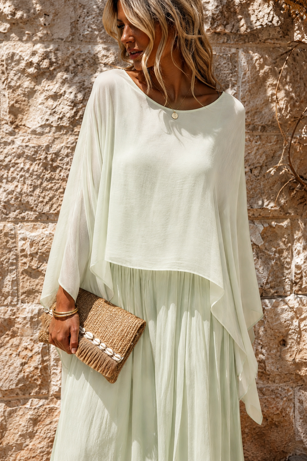 Delta Sheer Layering Top Pistachio