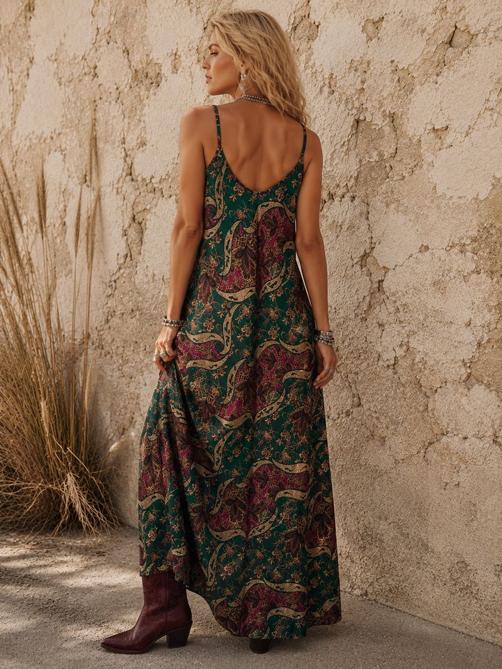 Marrakech Paisley Maxi Dress Emerald