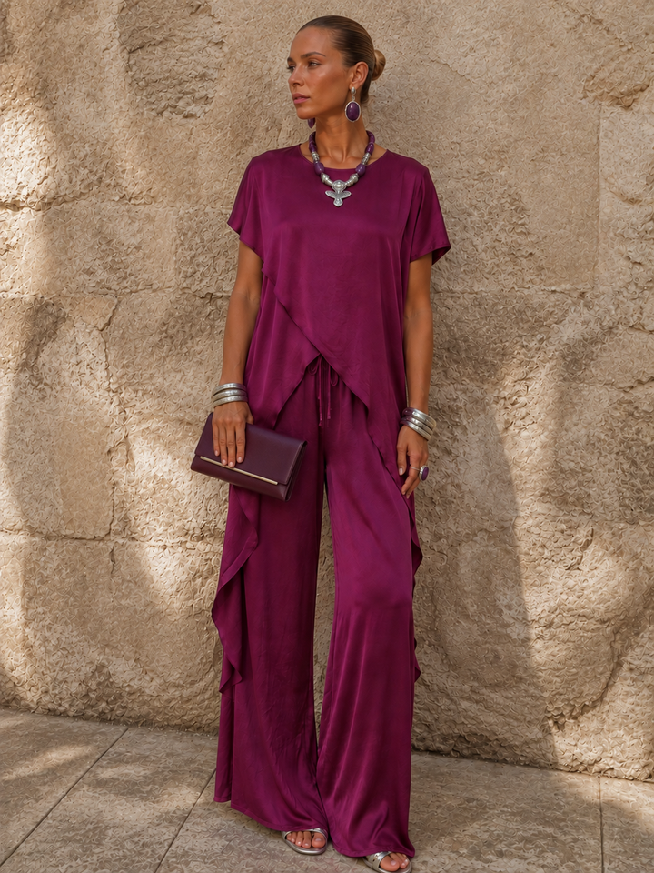 Portofino Silky Trousers Magenta