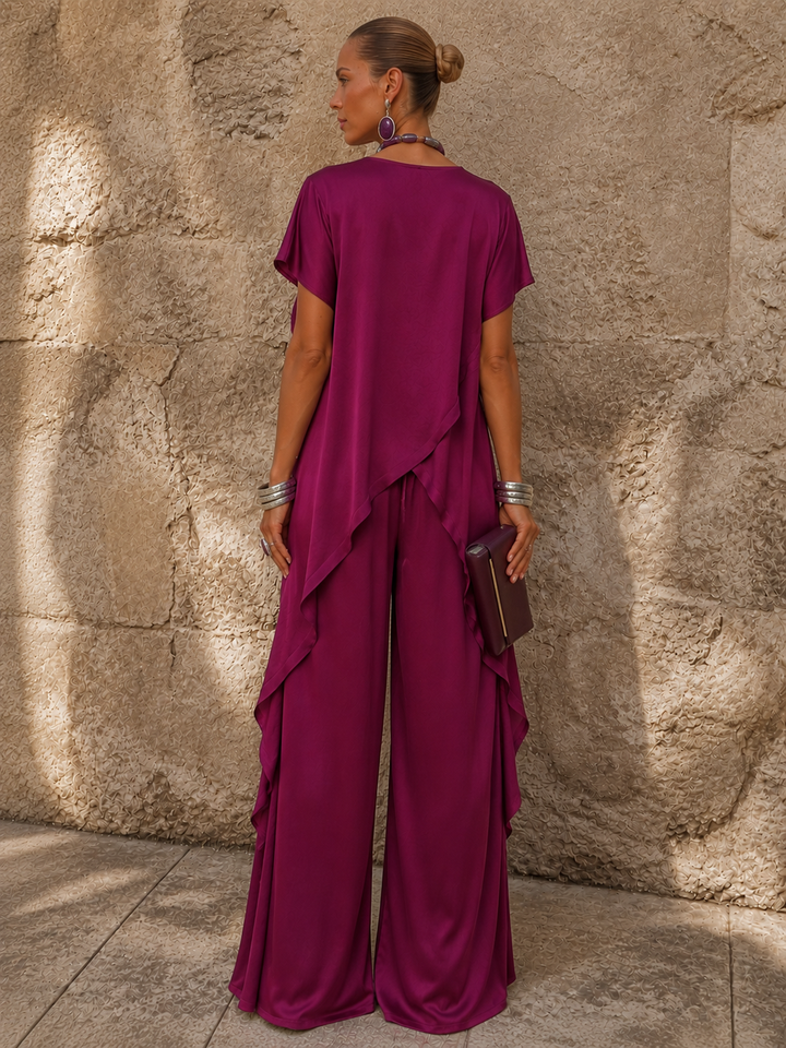 Portofino Satin Layering Top Magenta