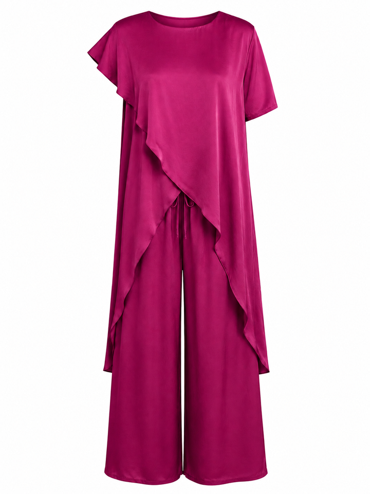 Portofino Satin Layering Top Magenta