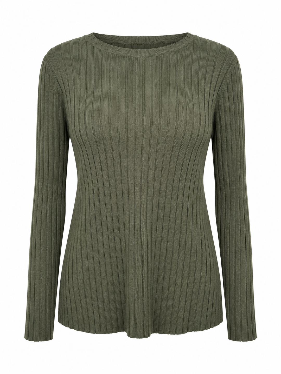 Tammy Rib Scoop Neck Top Khaki