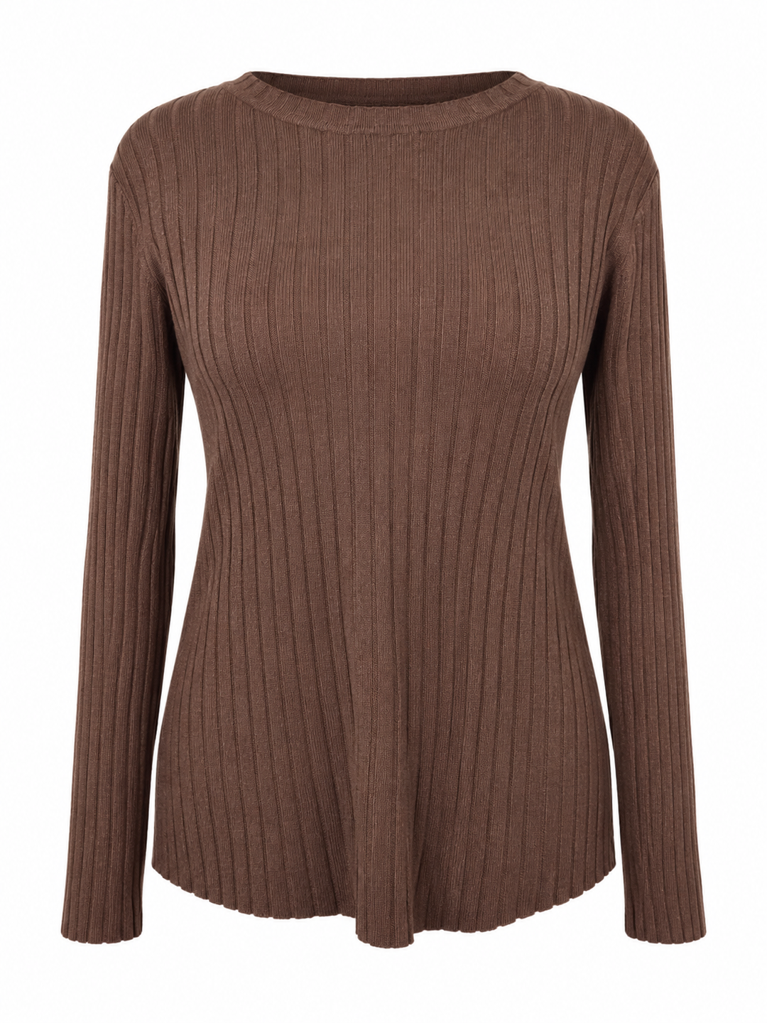 Tammy Rib Scoop Neck Top Chocolate