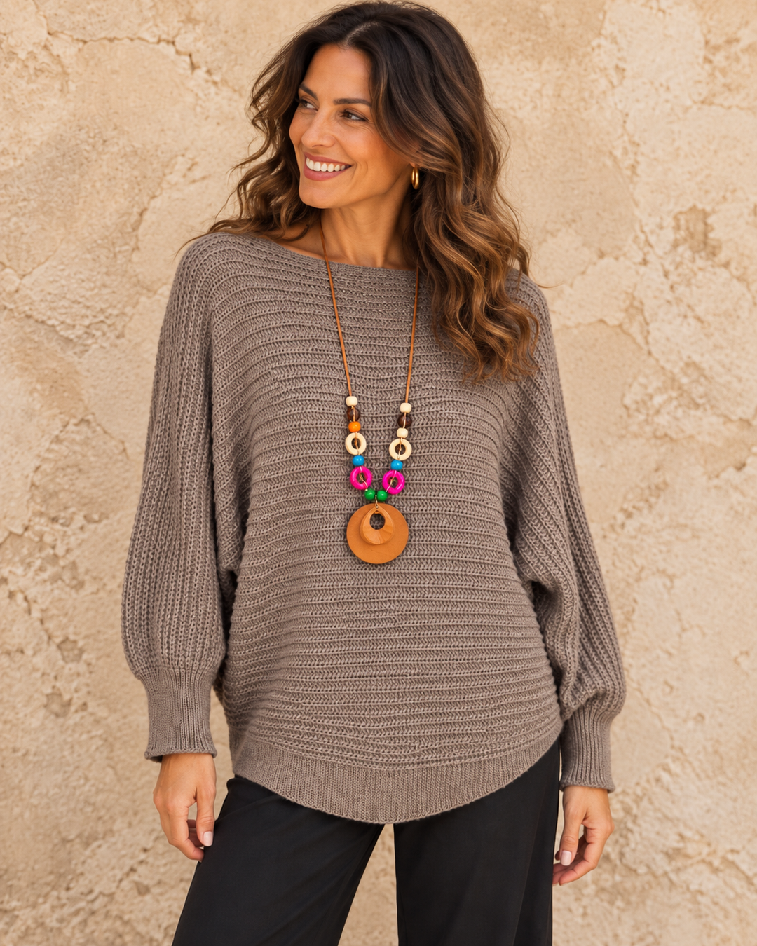 Eleanor Batwing Jumper Mocha