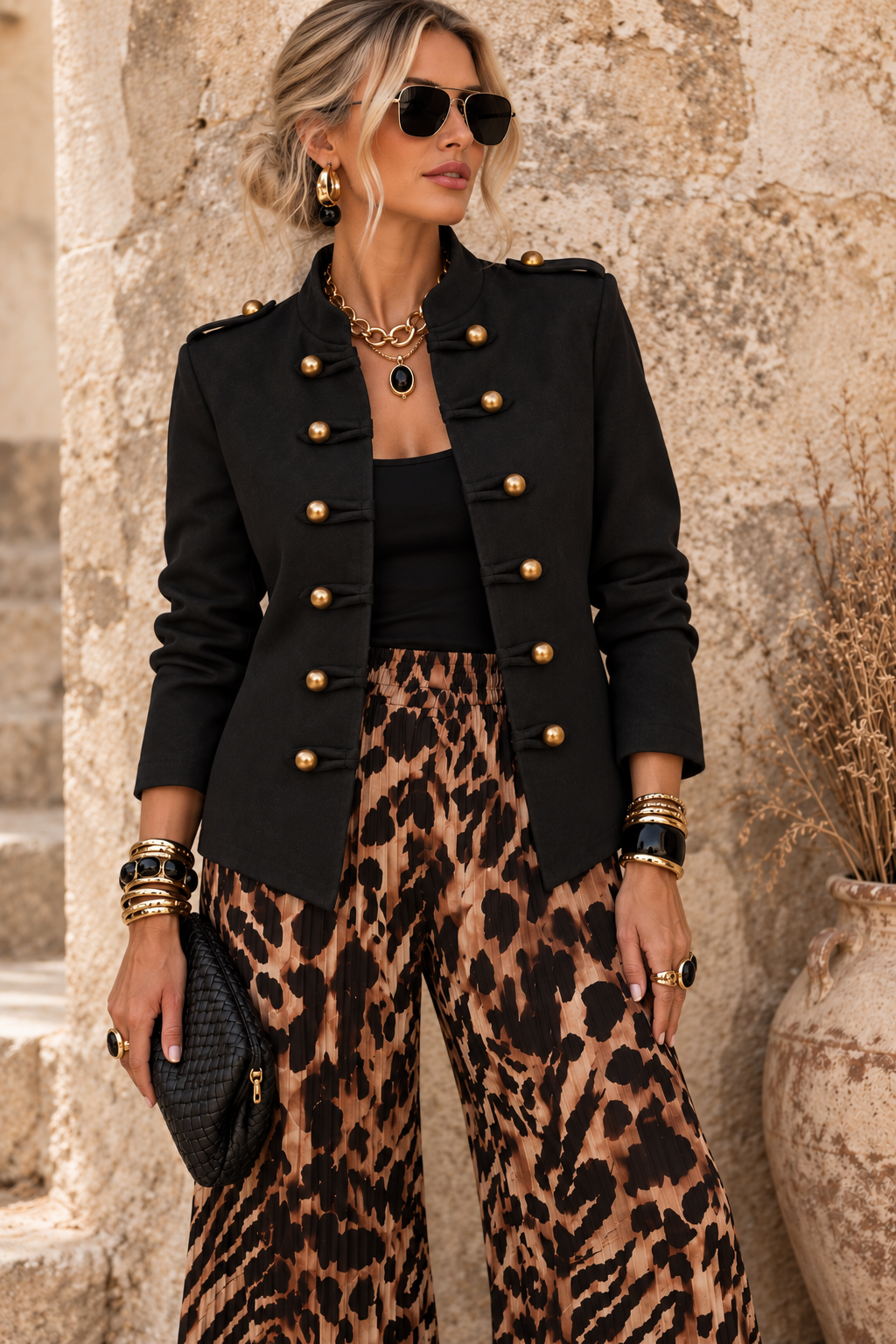Marcella Military Jacket Black