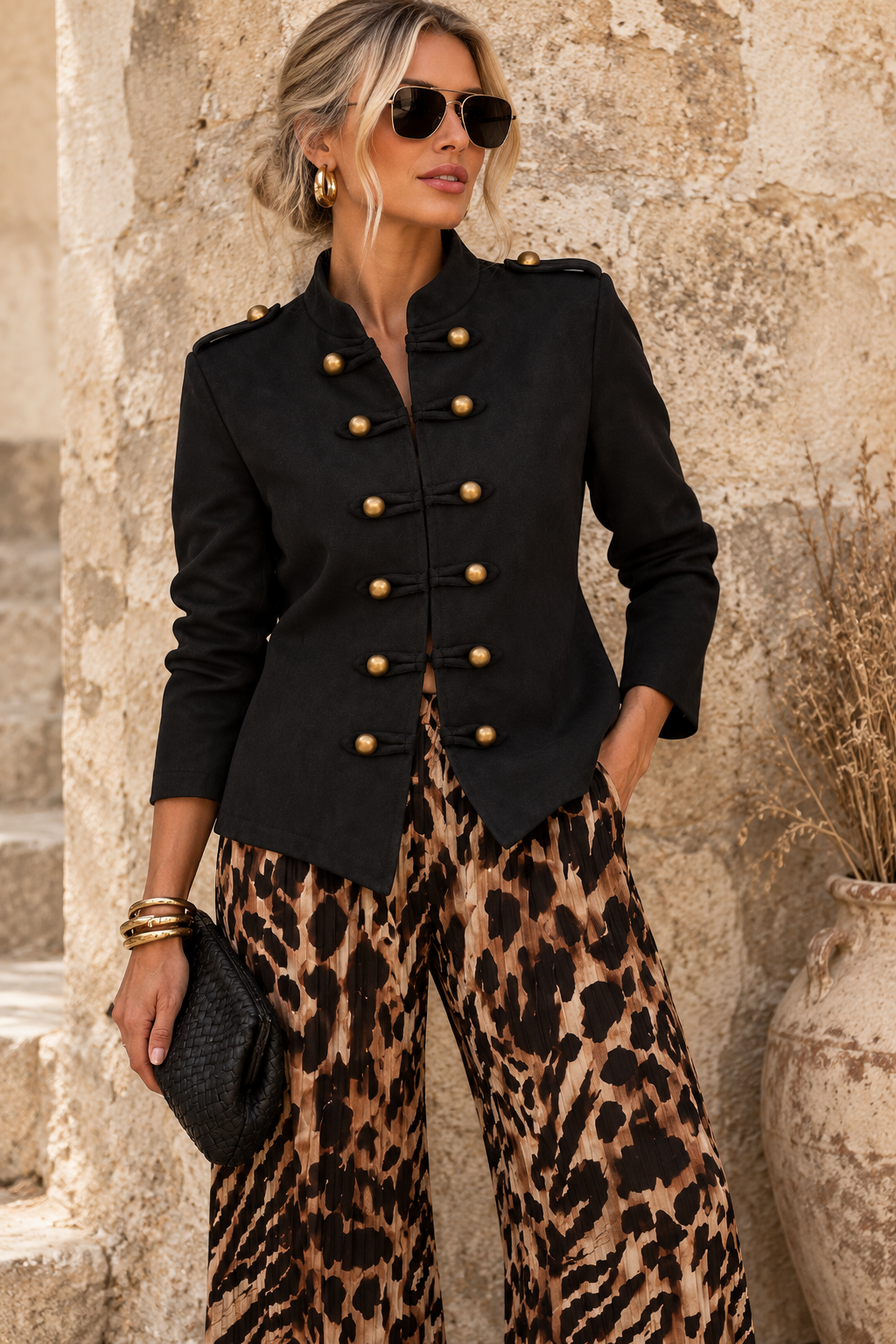 Marcella Military Jacket Black