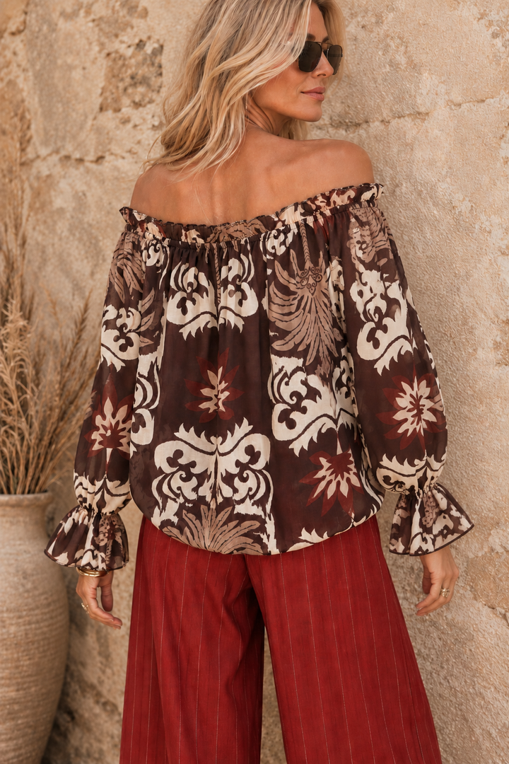 Pietra Abstract Palm Top Chocolate