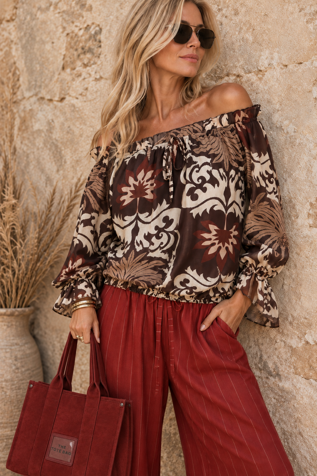 Pietra Abstract Palm Top Chocolate