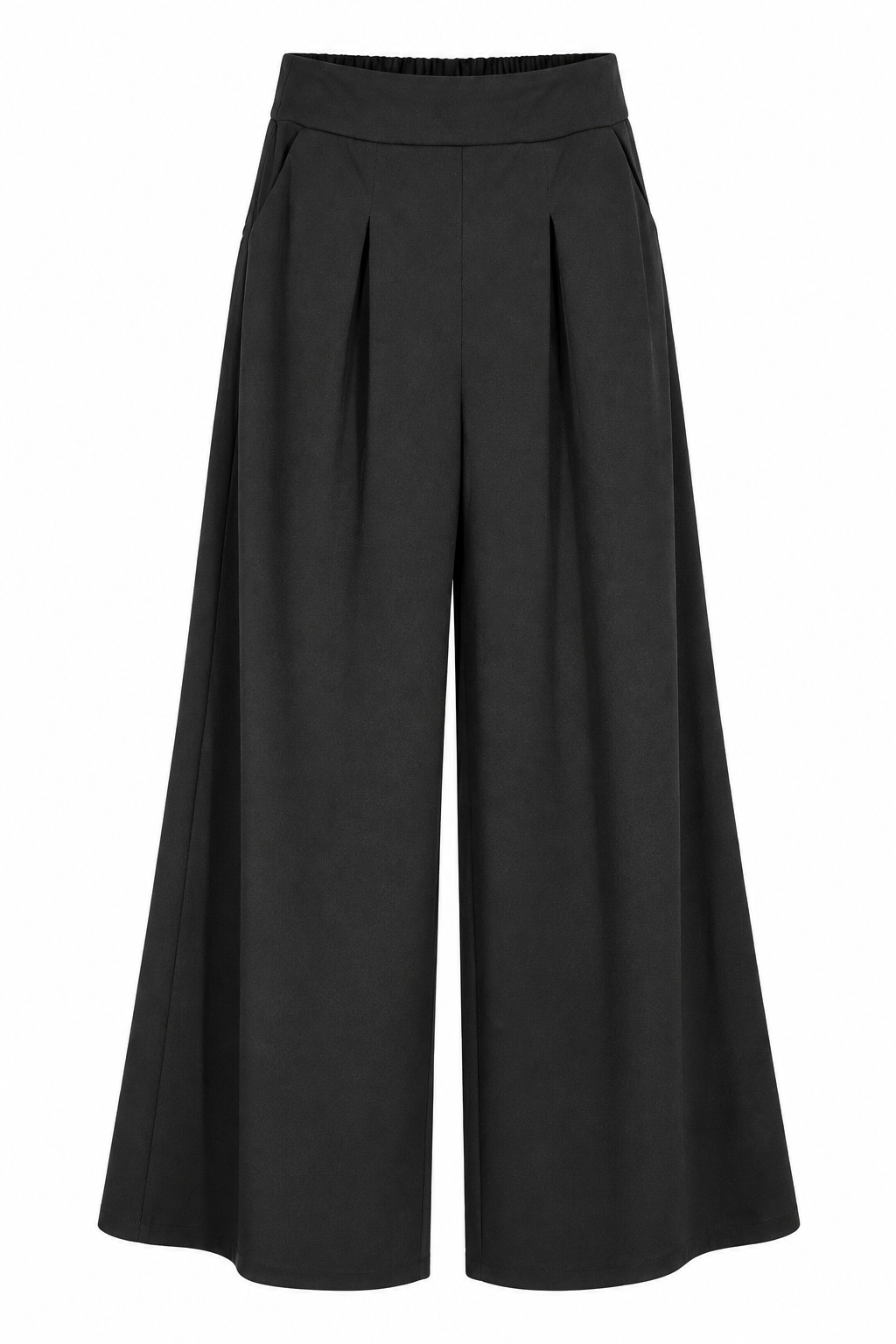 Pleated Front Wide Leg Trousers