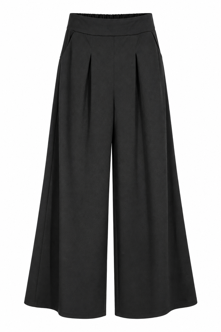 Pleated Front Wide Leg Trousers