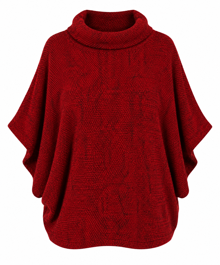 Wine Cowl Poncho Top