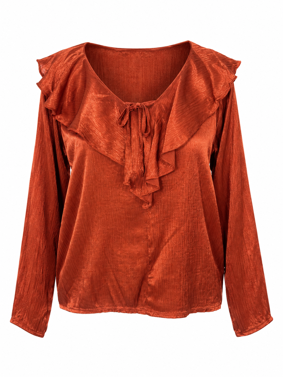 Saranna Silky Frill Top Rust