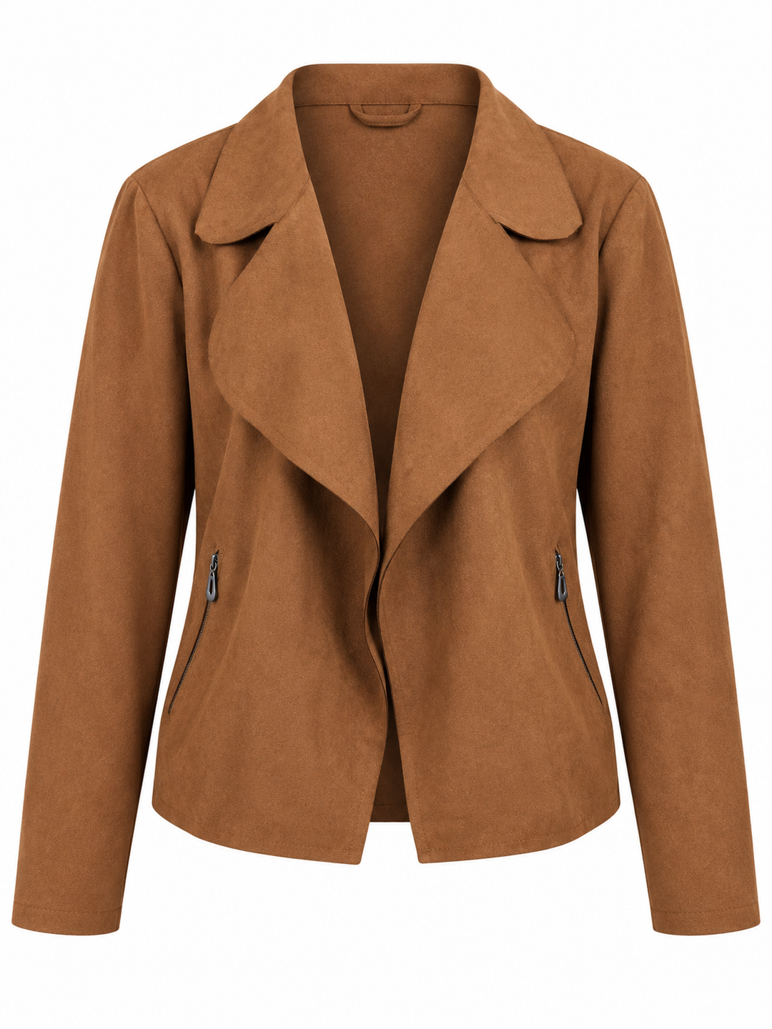 Verona Faux Suede Waterfall Jacket Tan
