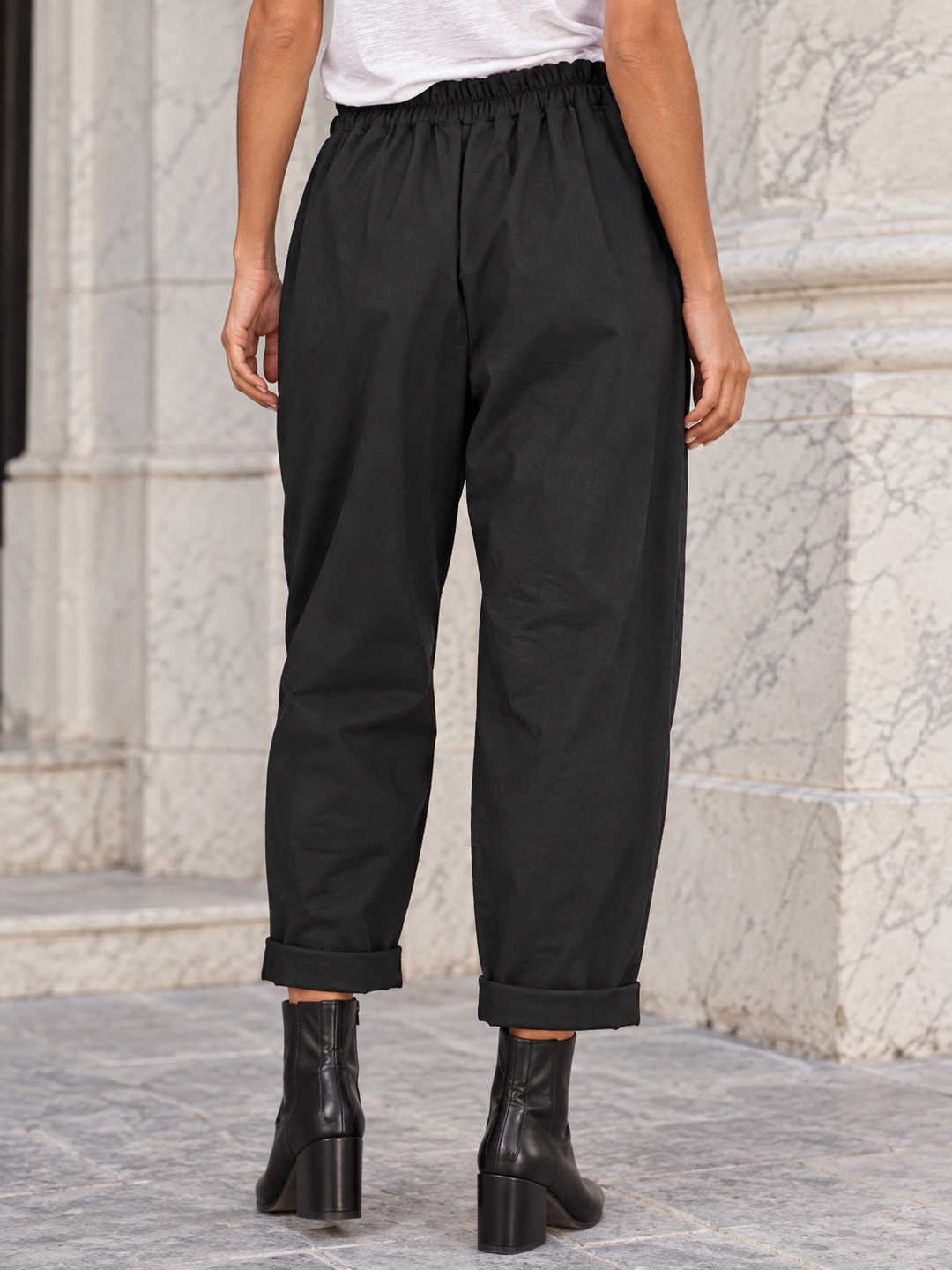 Clara Asymmetric Wrap Trousers Black