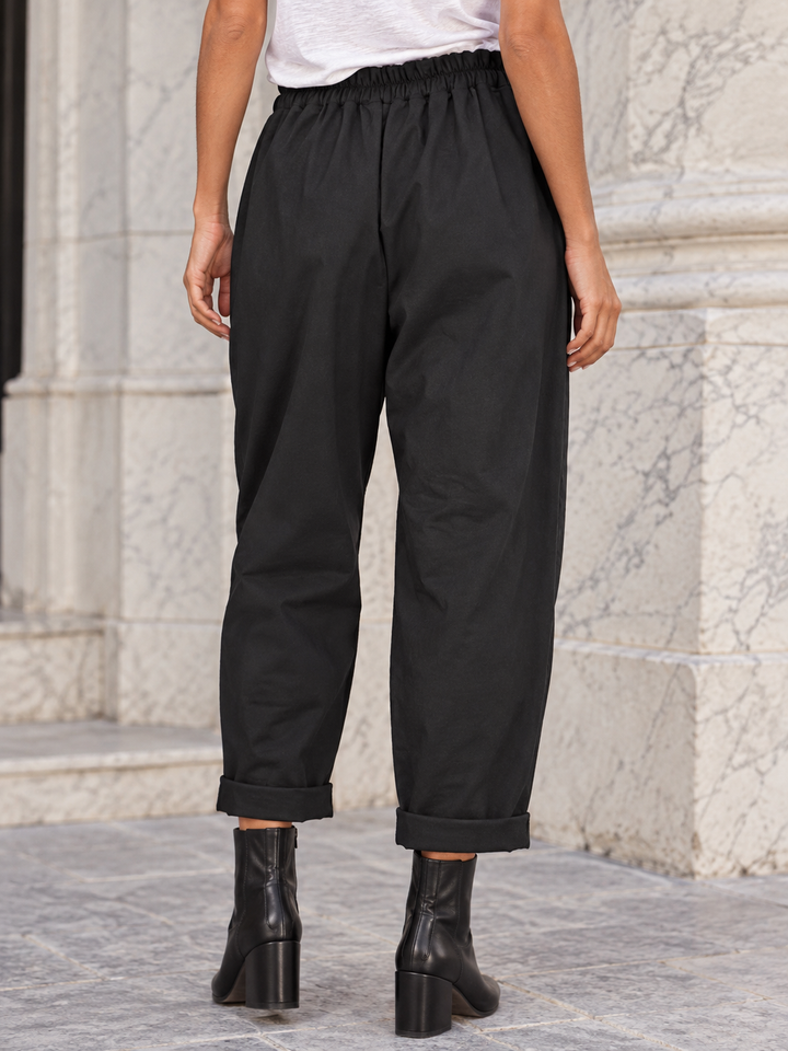 Clara Asymmetric Wrap Trousers Black