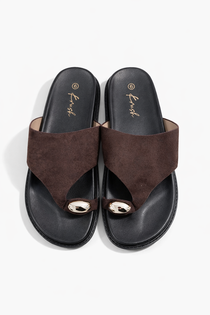 Suzy Faux Suede Sandal Chocolate