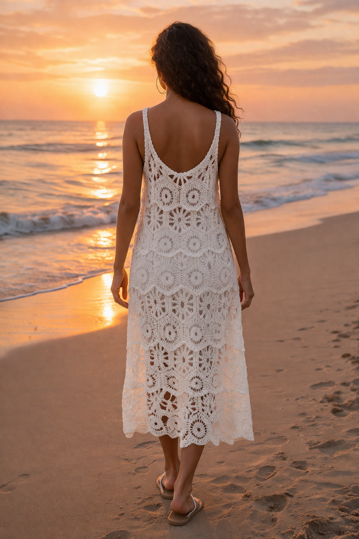 Cienna Crochet Dress White