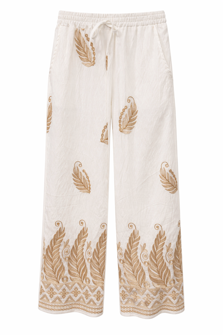 Mirabella Embroidered Trousers White