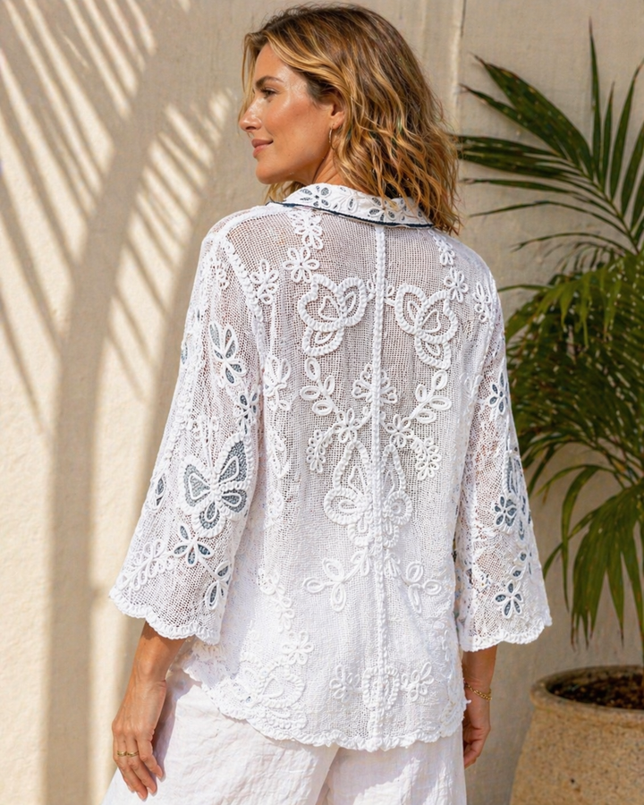 Marisol Sequin Shacket White